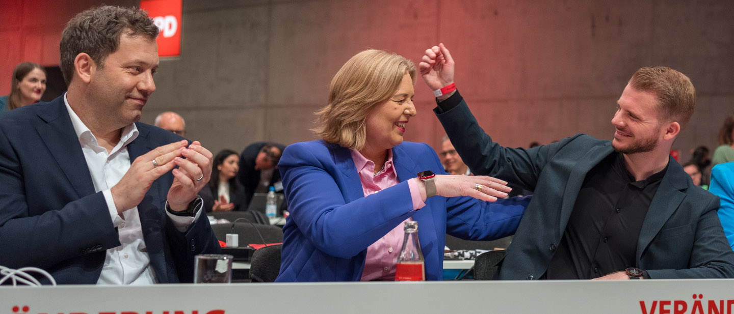 Foto: Lars Klingbeil, Saskia Esken und Tim Klüssendorf